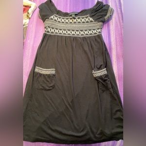 International Concepts Black Embroidered Dress